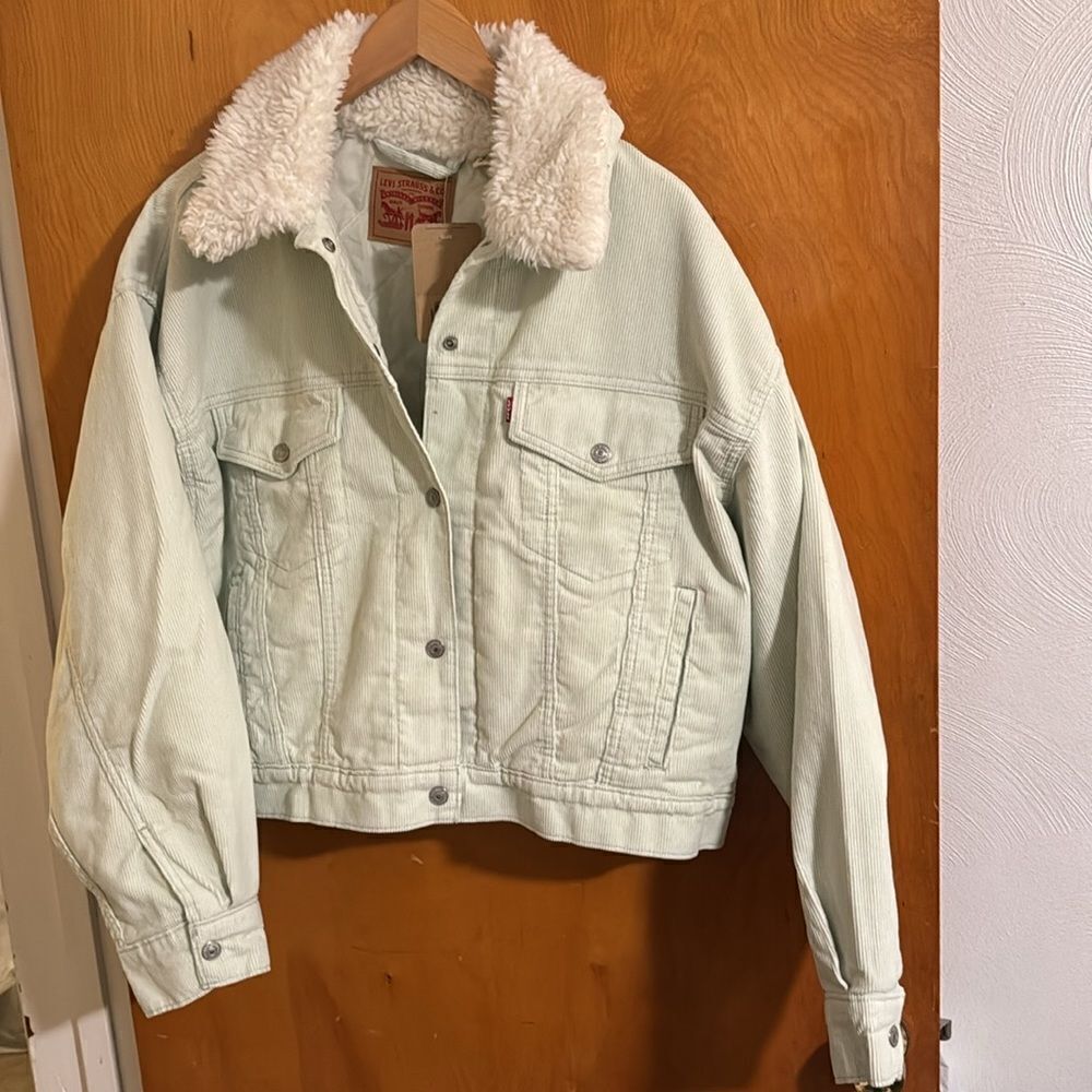 Corduroy Jacket Womens Large Levis Green